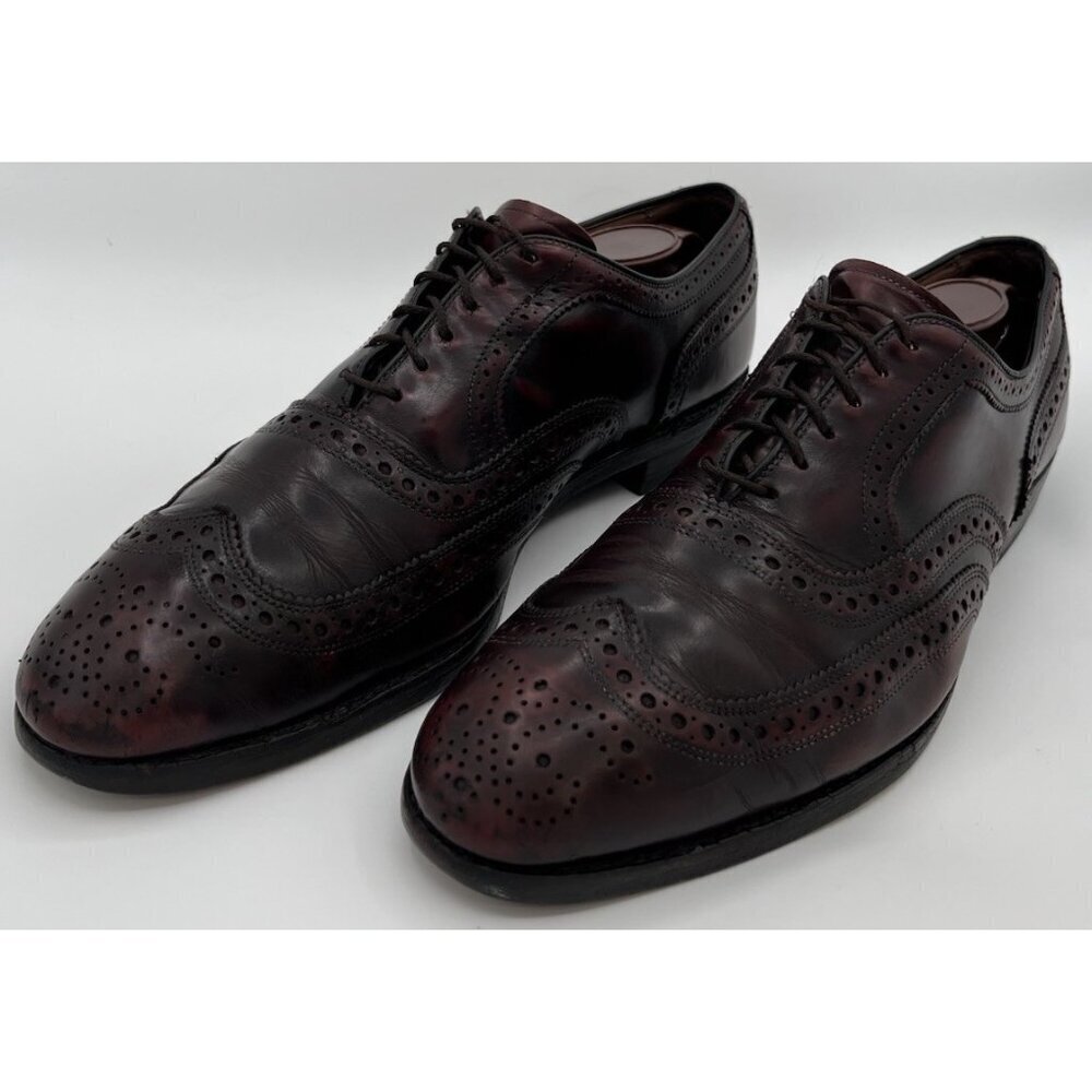 Allen Edmonds Mcallister Burgundy Leather Brogue Oxford Dress Shoes Size 9d